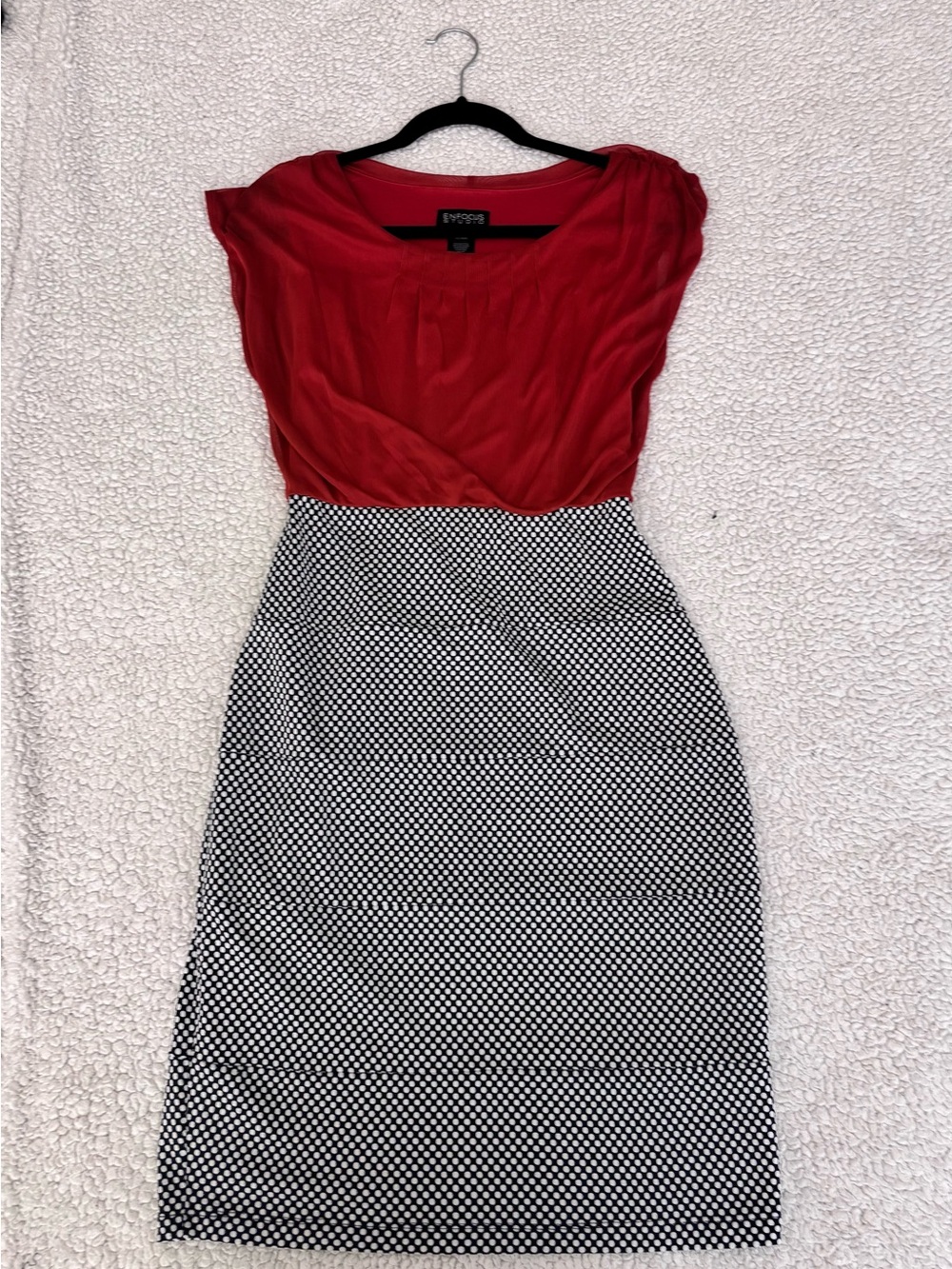 Ann Taylor Red Bodice Polka Dot Midi Dress